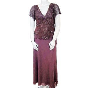 Chadwicks Two-Piece Beaded Silk Maxi-dress